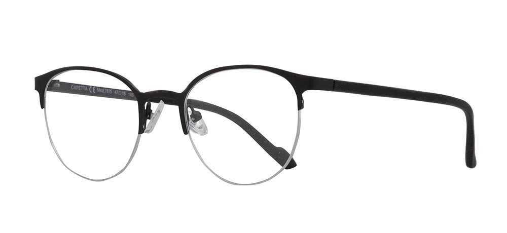 CARETTA Eyeglasses Teenage Man,Woman,Unisex Oval Half Framed Metal Unfiltered CRTTA 7875-C.M06